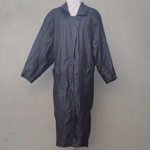 Vintage Pelle Studio Black Leather Long Coat S